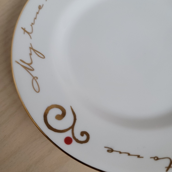 Pier 1 Cup and Saucer 12 Days Of Christmas On The First Day Partridge Gold Trim - Picture 13 of 16